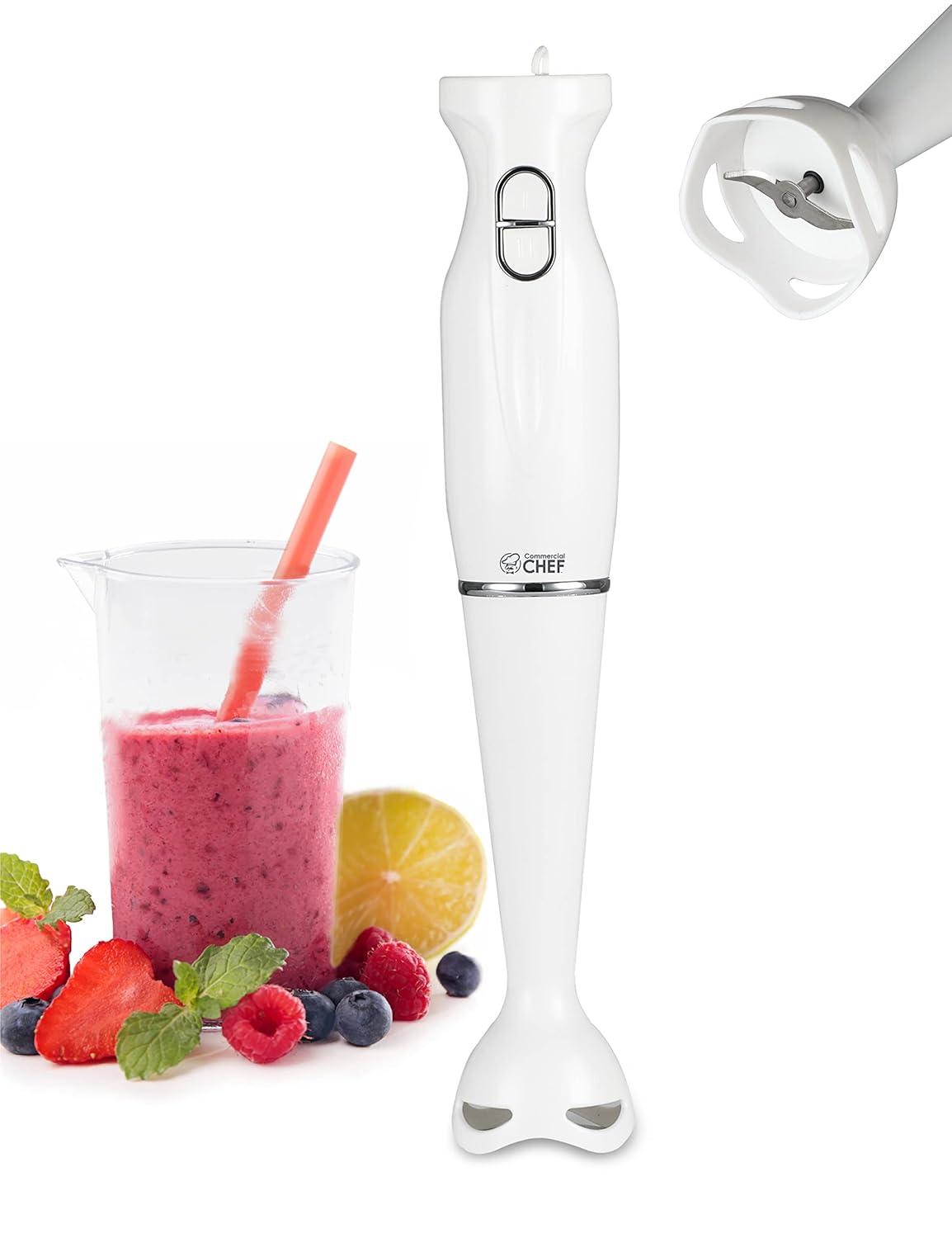 Commercial Chef COMMERCIAL CHEF Immersion Blender, Hand Blender with Stainless Steel Blades