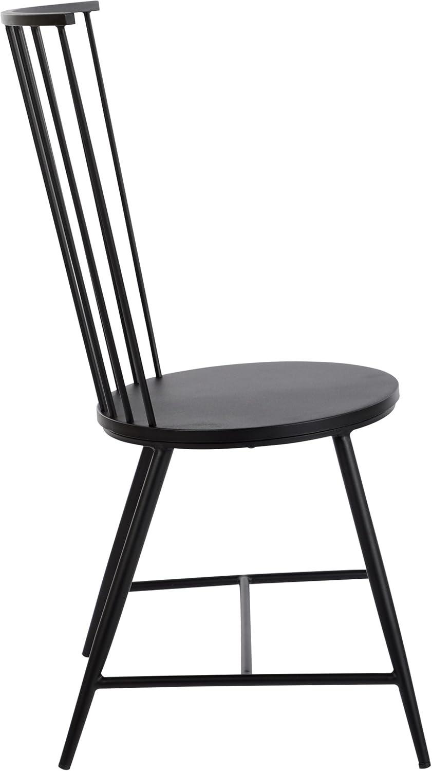 Pim Metal Windsor Back Side Chair in Black