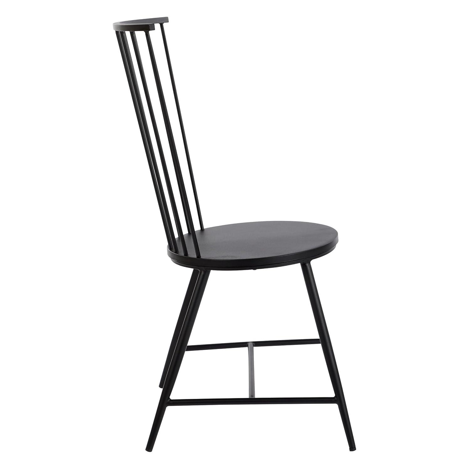 Pim Metal Windsor Back Side Chair in Black