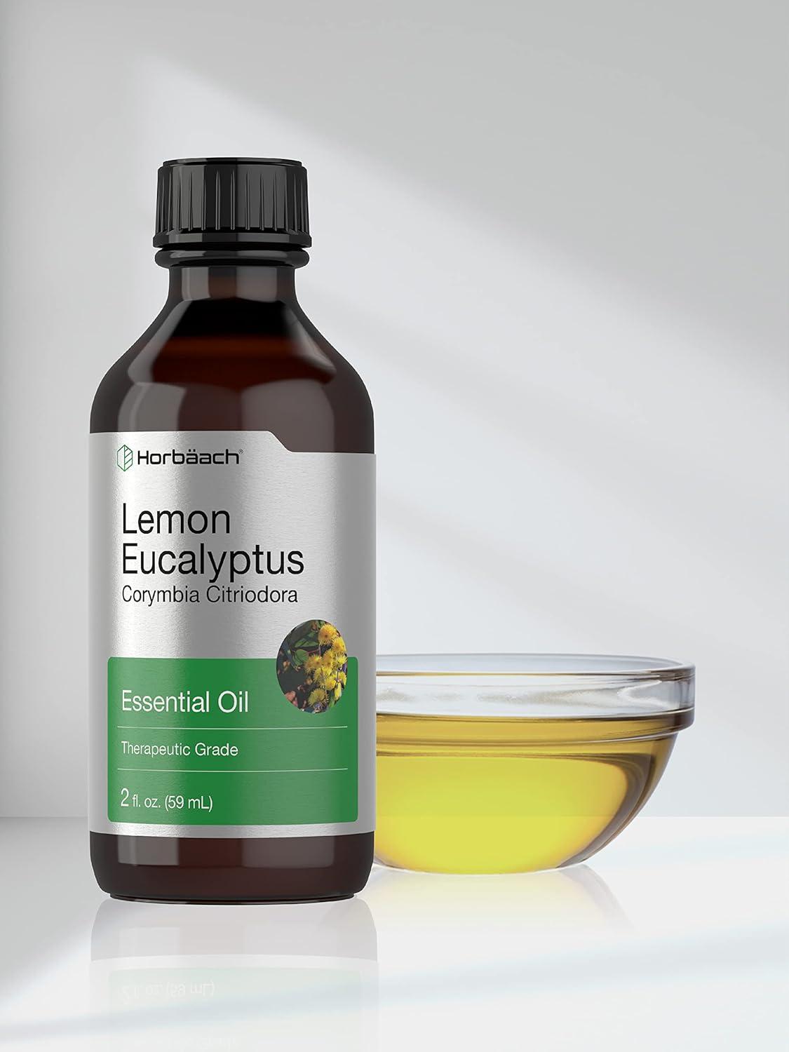 Lemon Eucalyptus Oil | 2 oz | Natural, Undiluted, GC/MS Tested | by Horbaach
