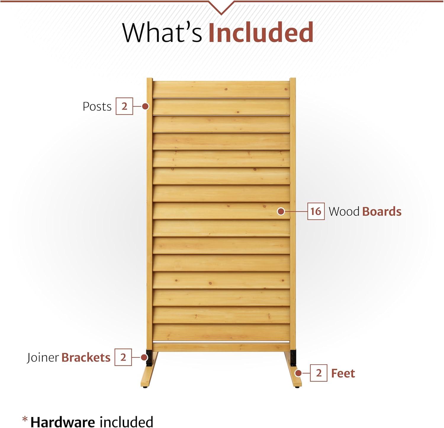 Enclo 6.1ft H x 3.1ft W (1 Panel) Freestanding or Surface Mounted Enclo Sierra Privacy Screen, Wood Fence Screen, Outdoor or Indoor Decorative Privacy Panel, Great for Balcony, Patio, Deck, EC18031