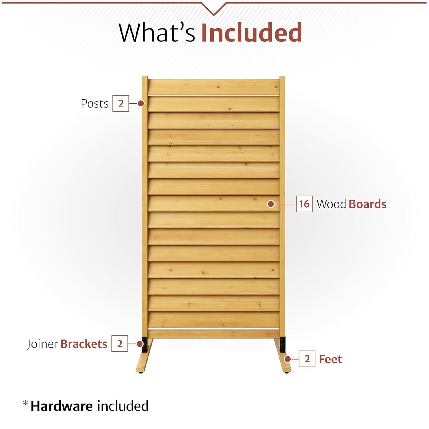 Enclo 6.1ft H x 3.1ft W (1 Panel) Freestanding or Surface Mounted Enclo Sierra Privacy Screen, Wood Fence Screen, Outdoor or Indoor Decorative Privacy Panel, Great for Balcony, Patio, Deck, EC18031