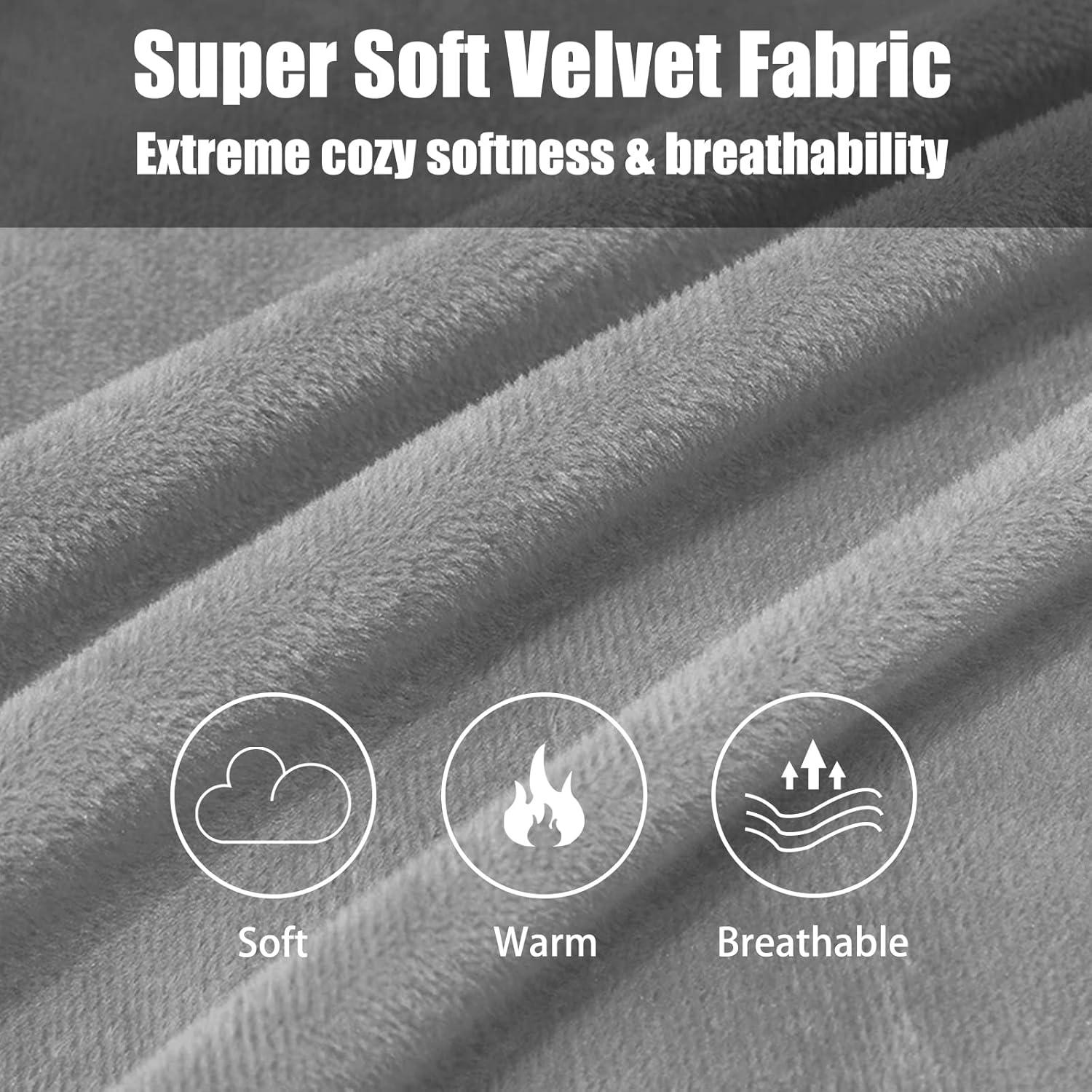 NTBAY Zippered Pillowcases, Luxury Velvet Flannel Pillow Cases, Super Soft - NTBAY (Set of 2)