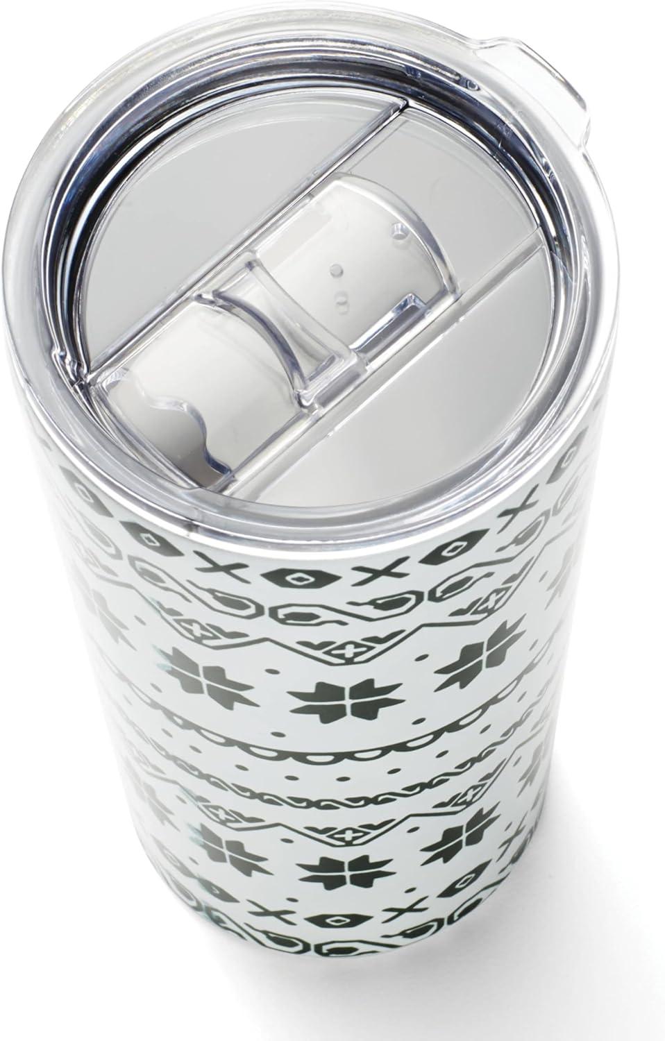 Festive Stainless Steel Highball Tumblers Set of 4 with Lids