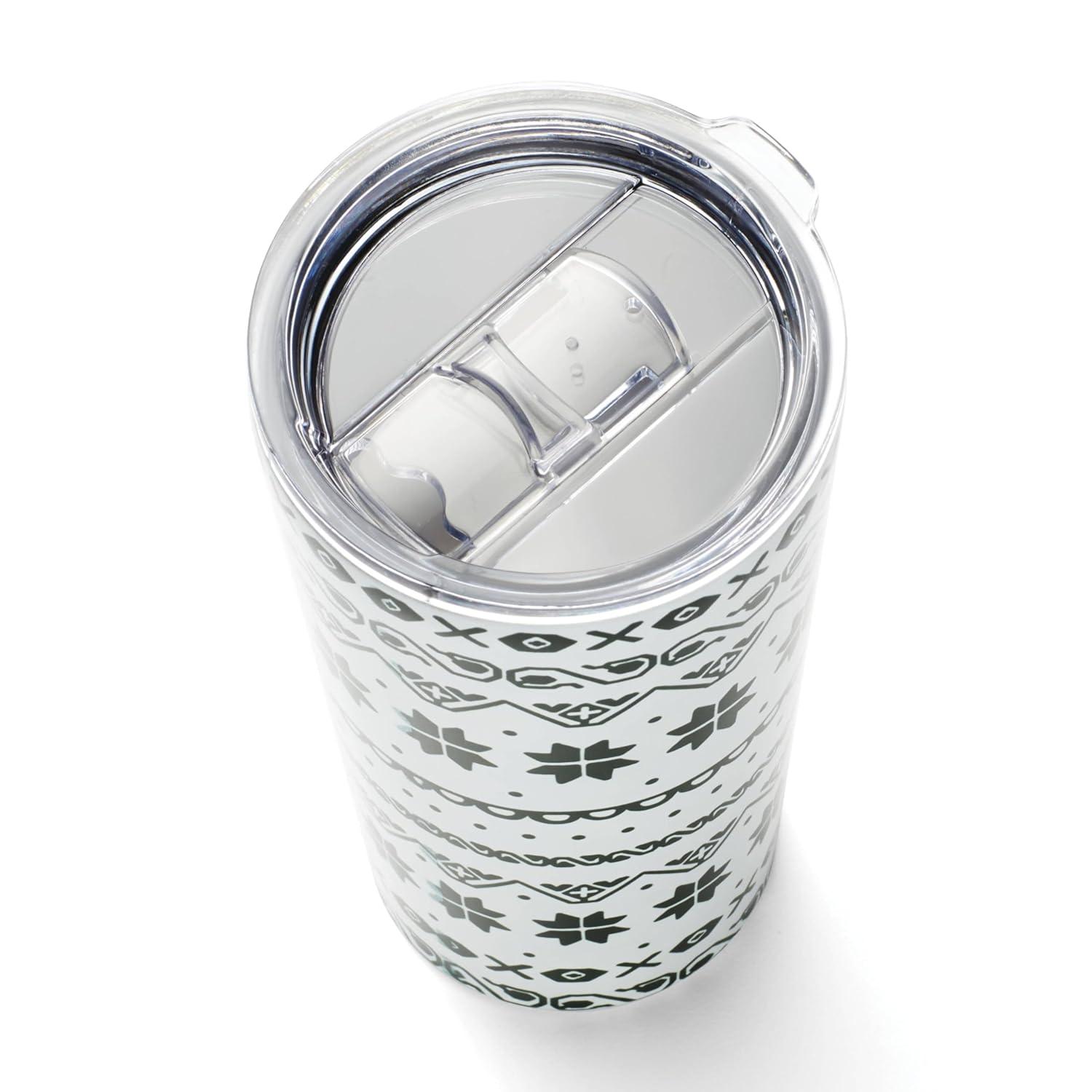 Festive Stainless Steel Highball Tumblers Set of 4 with Lids