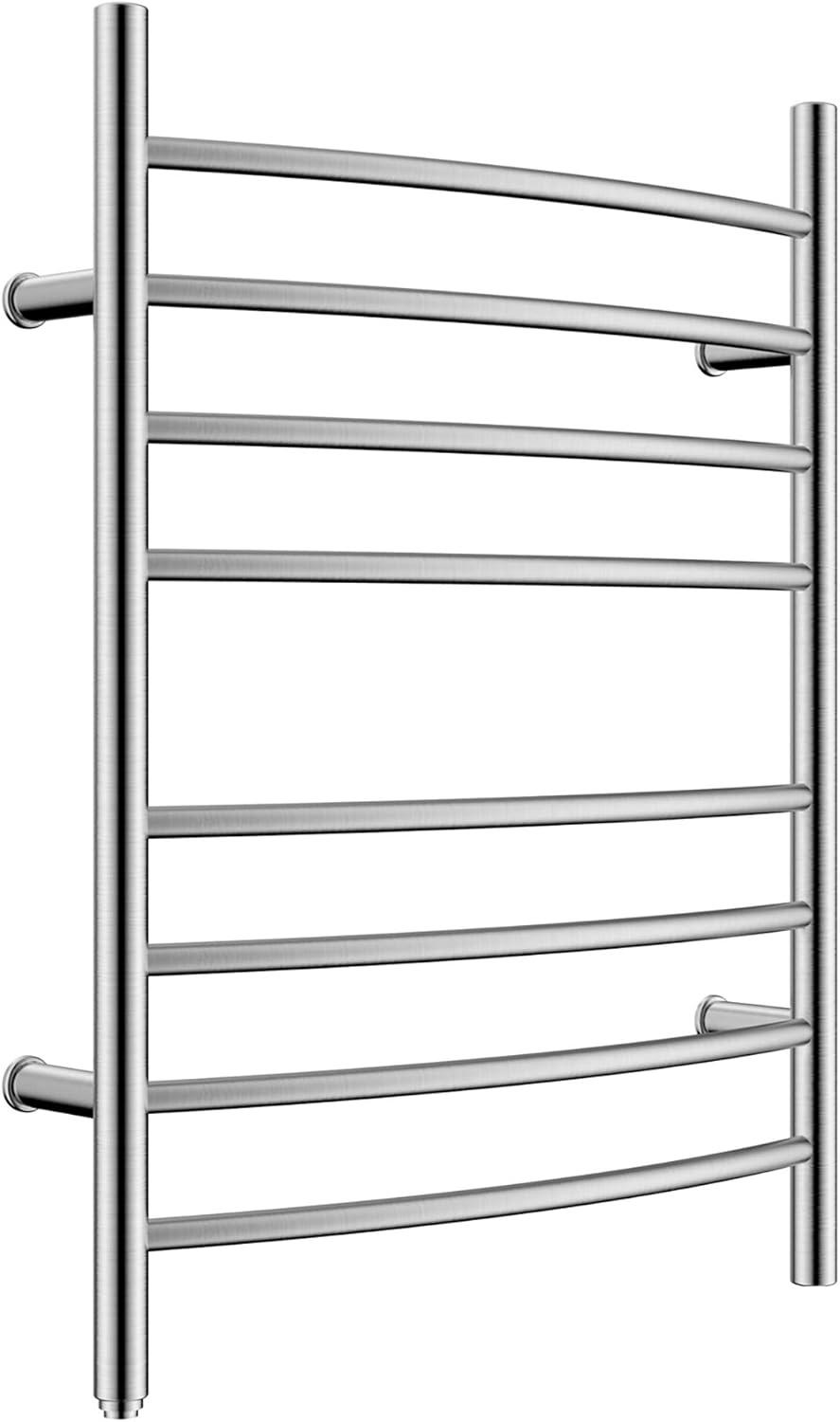 HEATGENE Towel Warmer Wall Mount Electric Plug-in/Hardwired Heated Towel Rack Mirror Polish