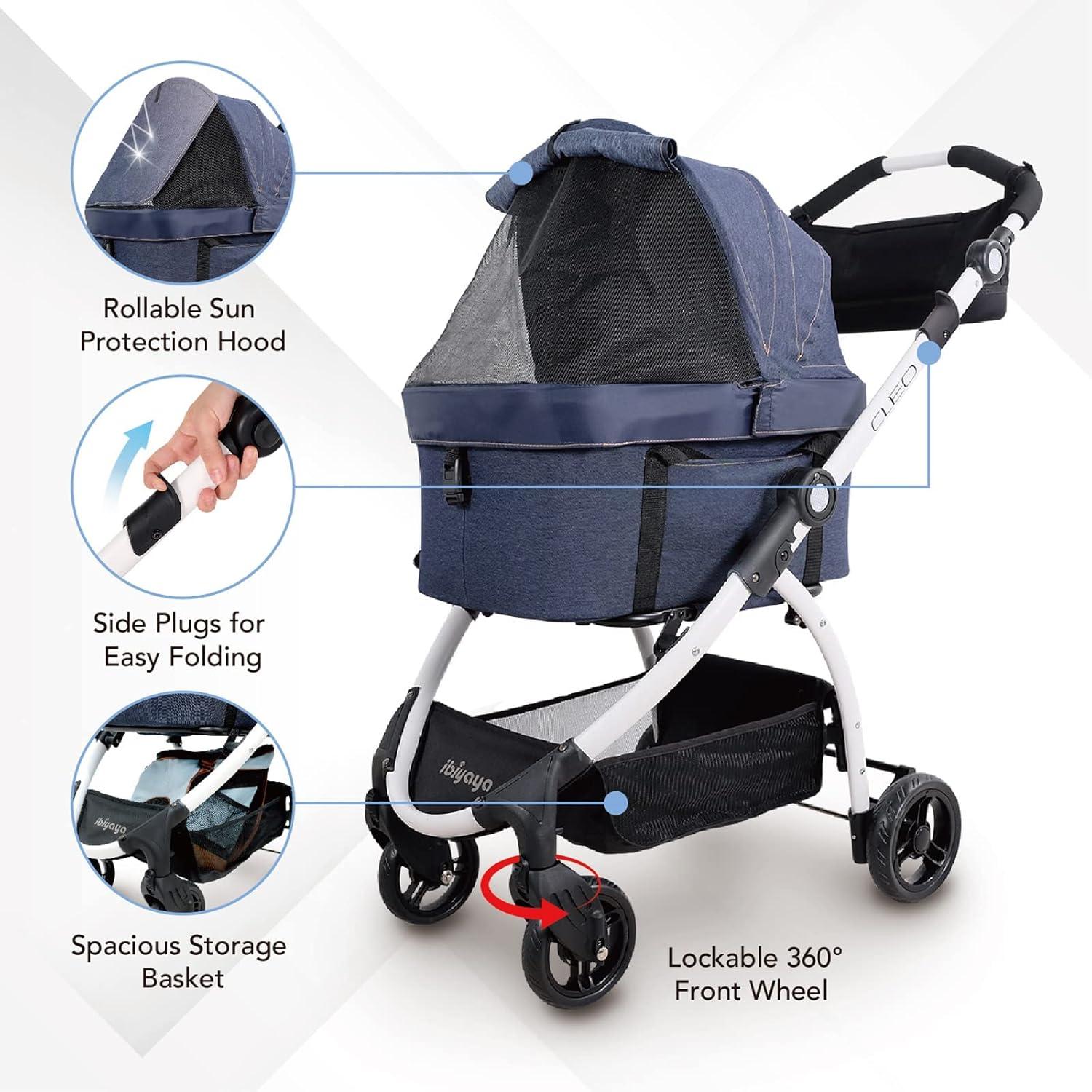 Ibiyaya FS2191-B Cleo Travel System Pet Stroller, Blue