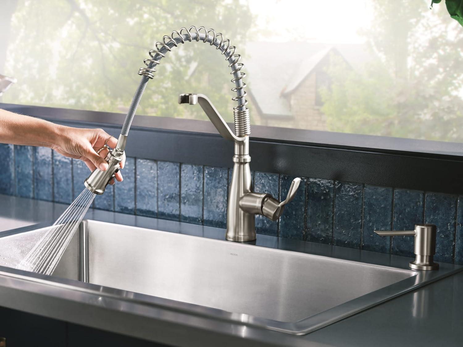 Moen Nolia Single Handle Pre-Rinse Spring Pulldown Kitchen Faucet