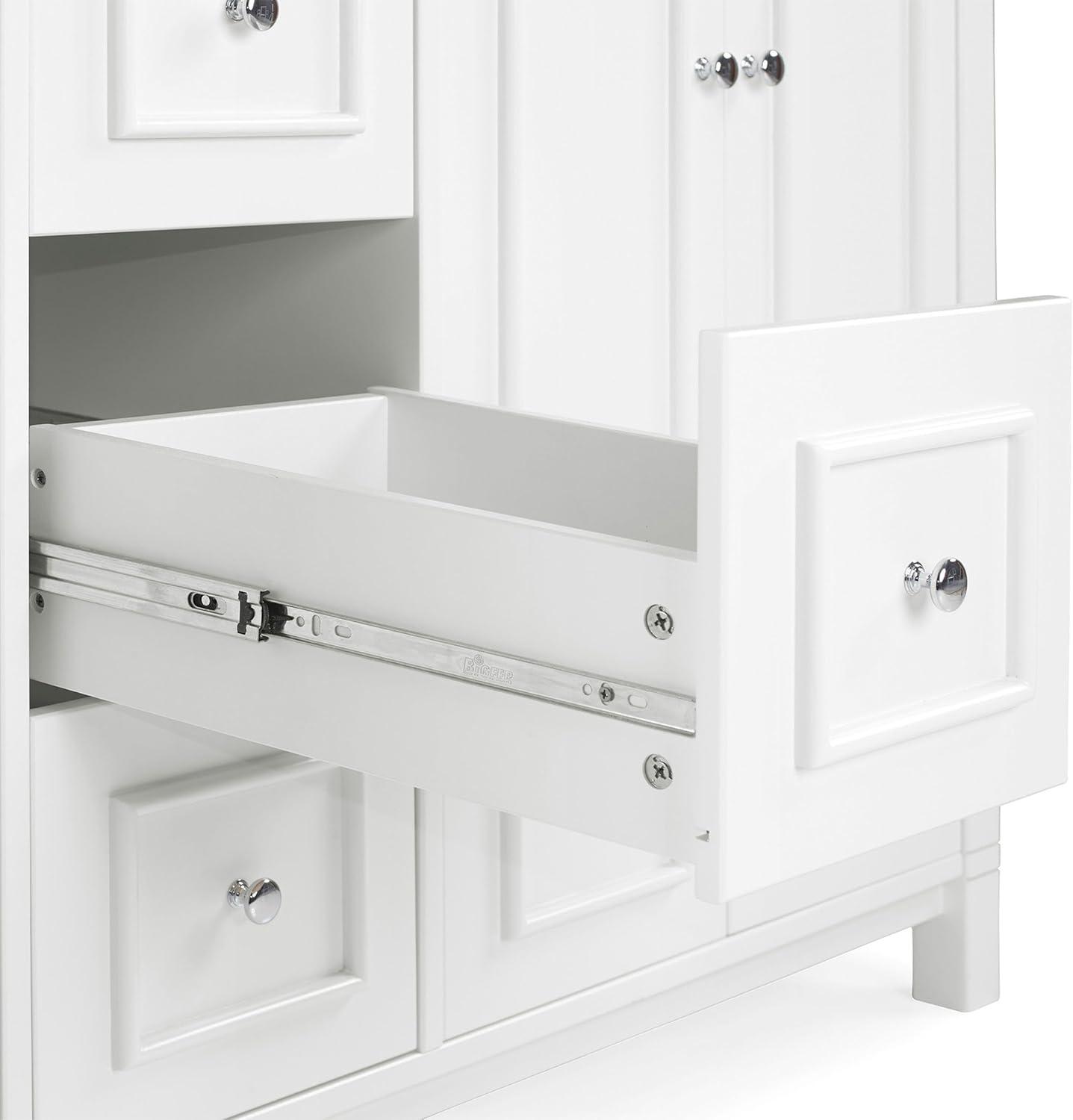 Alaterre Furniture Williamsburg 60"W White Wood Vanity Cabinet Only