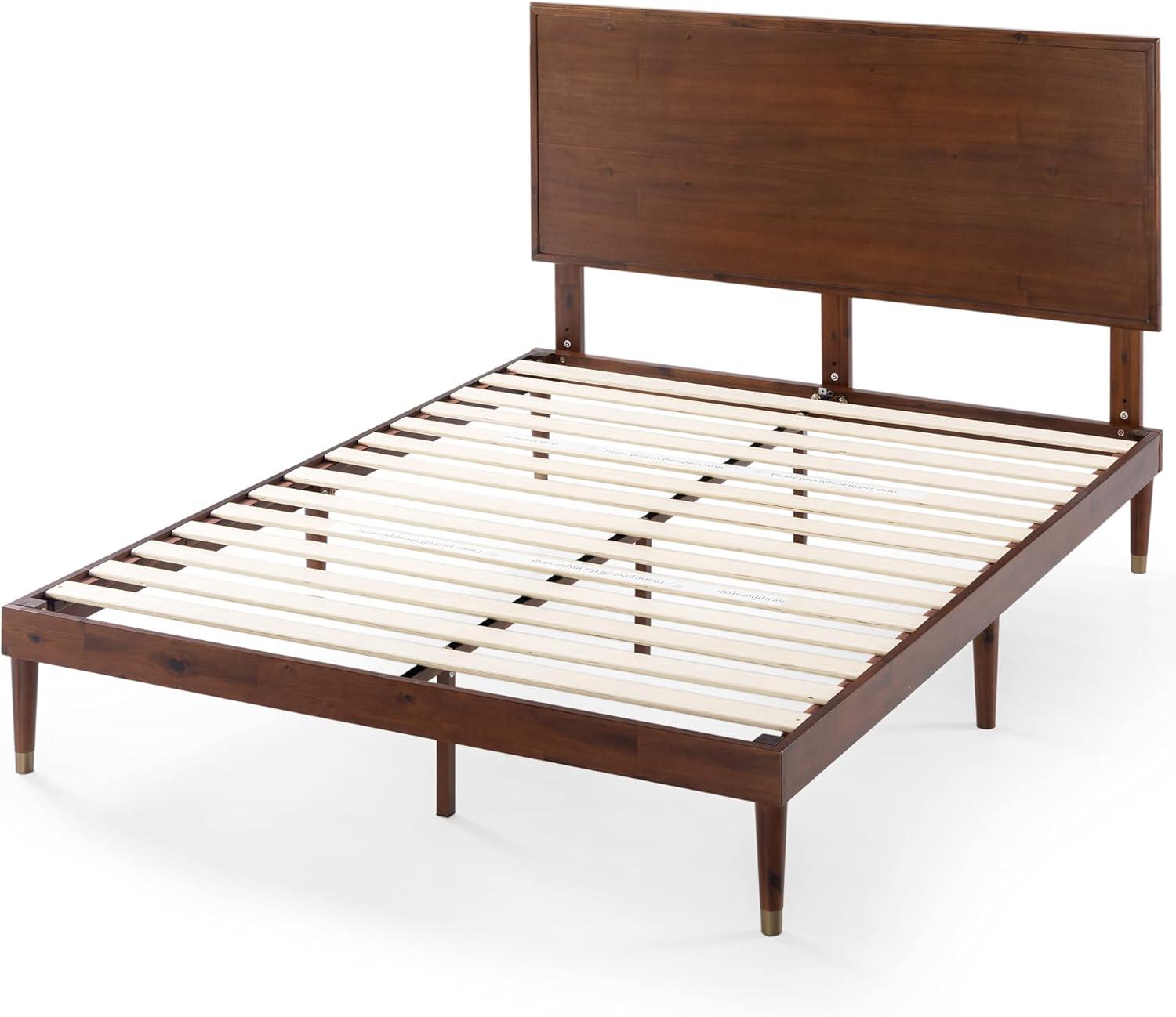 Zinus Raymond 38" Wood Platform Bed Frame with Adjustable Wood Headboard, King