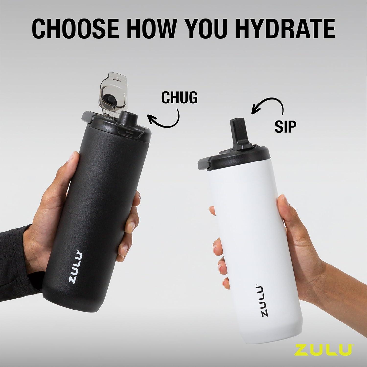 Zulu Base 32oz Stainless Steel Water Bottle - White