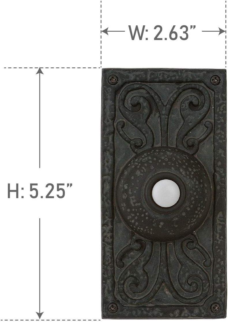 Weathered Black Lighted Designer Doorbell Push Button