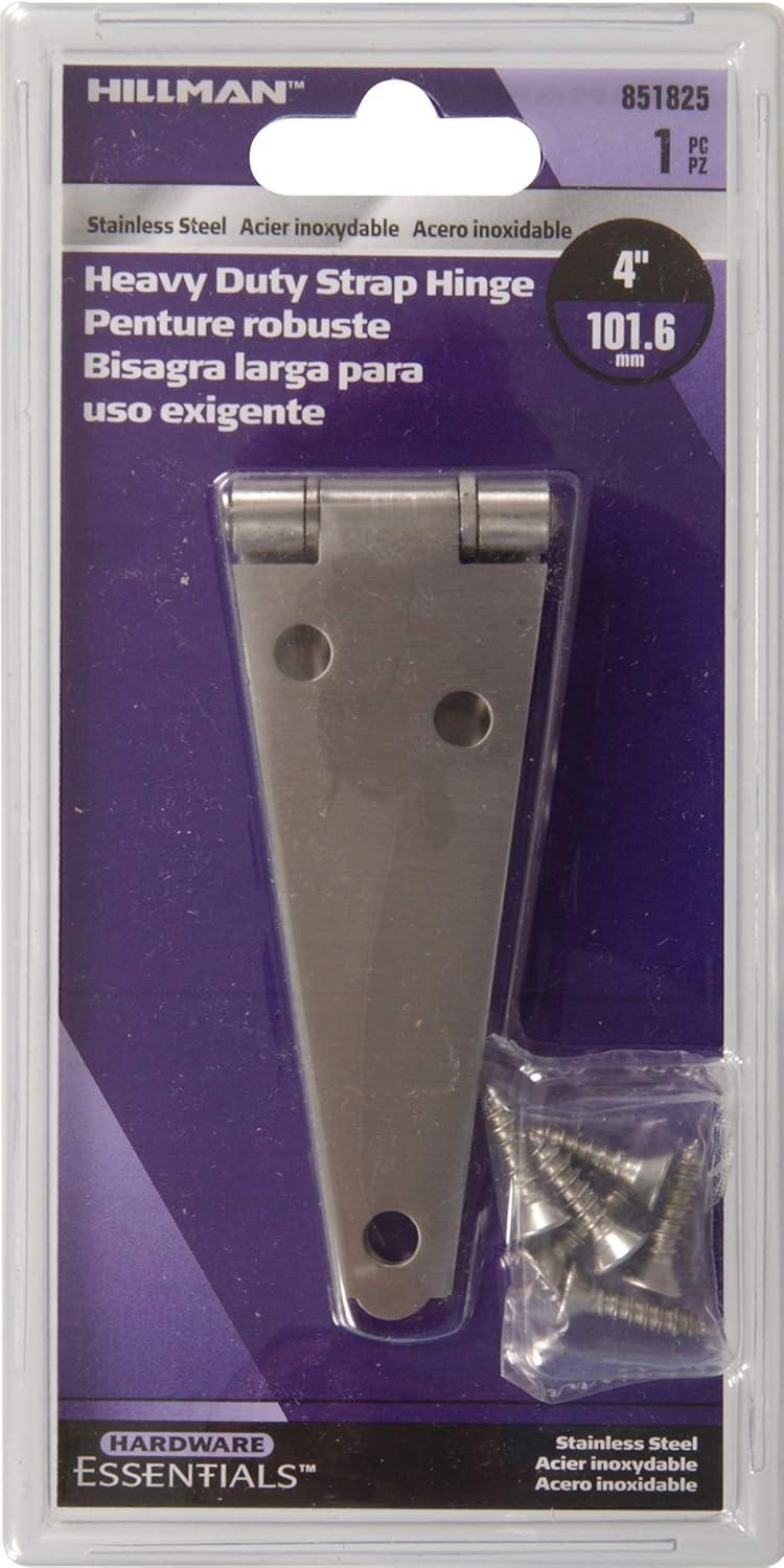 Hardware Essentials 851825 Heavy Duty Strap Hinges Stainless Steel 4" C56