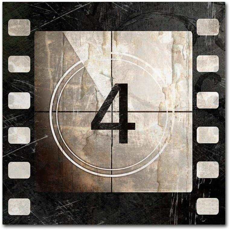 Vintage Filmstrip Countdown Wrapped Canvas Wall Art