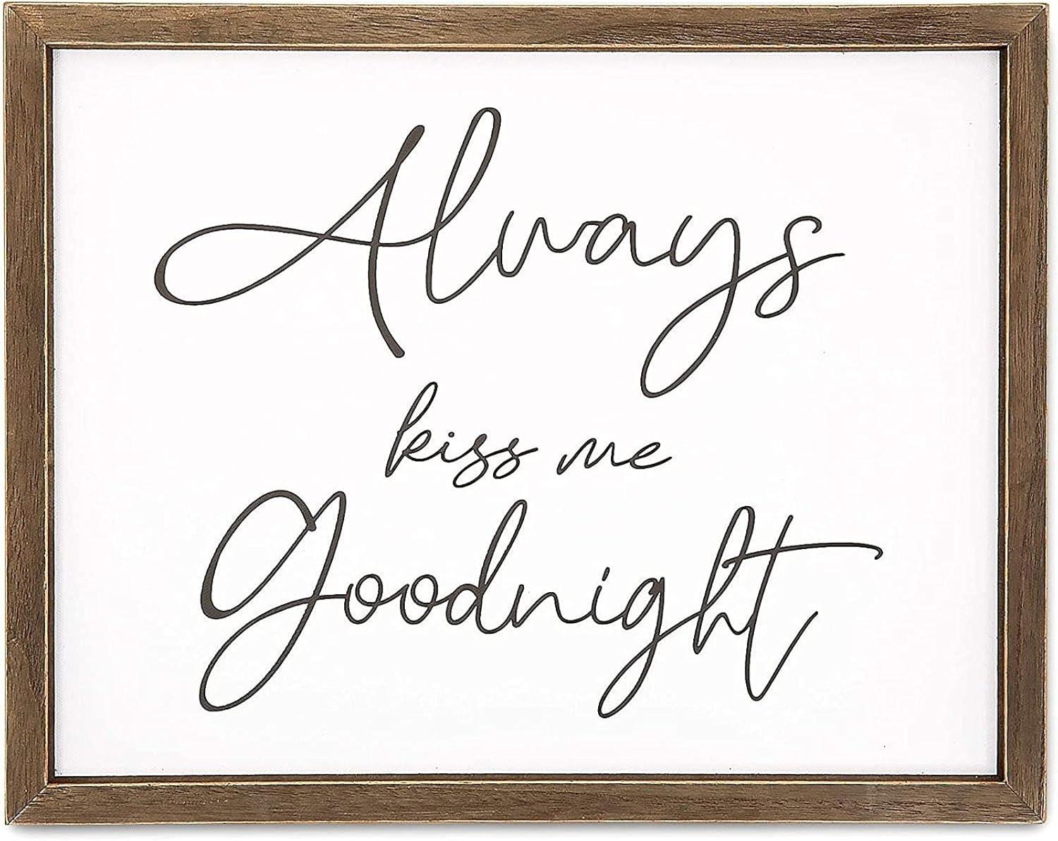 Farmlyn Creek Bedroom Wall Decor for Couples, Always Kiss Me Goodnight (15 x 12 In) - Home Decor Wall Art