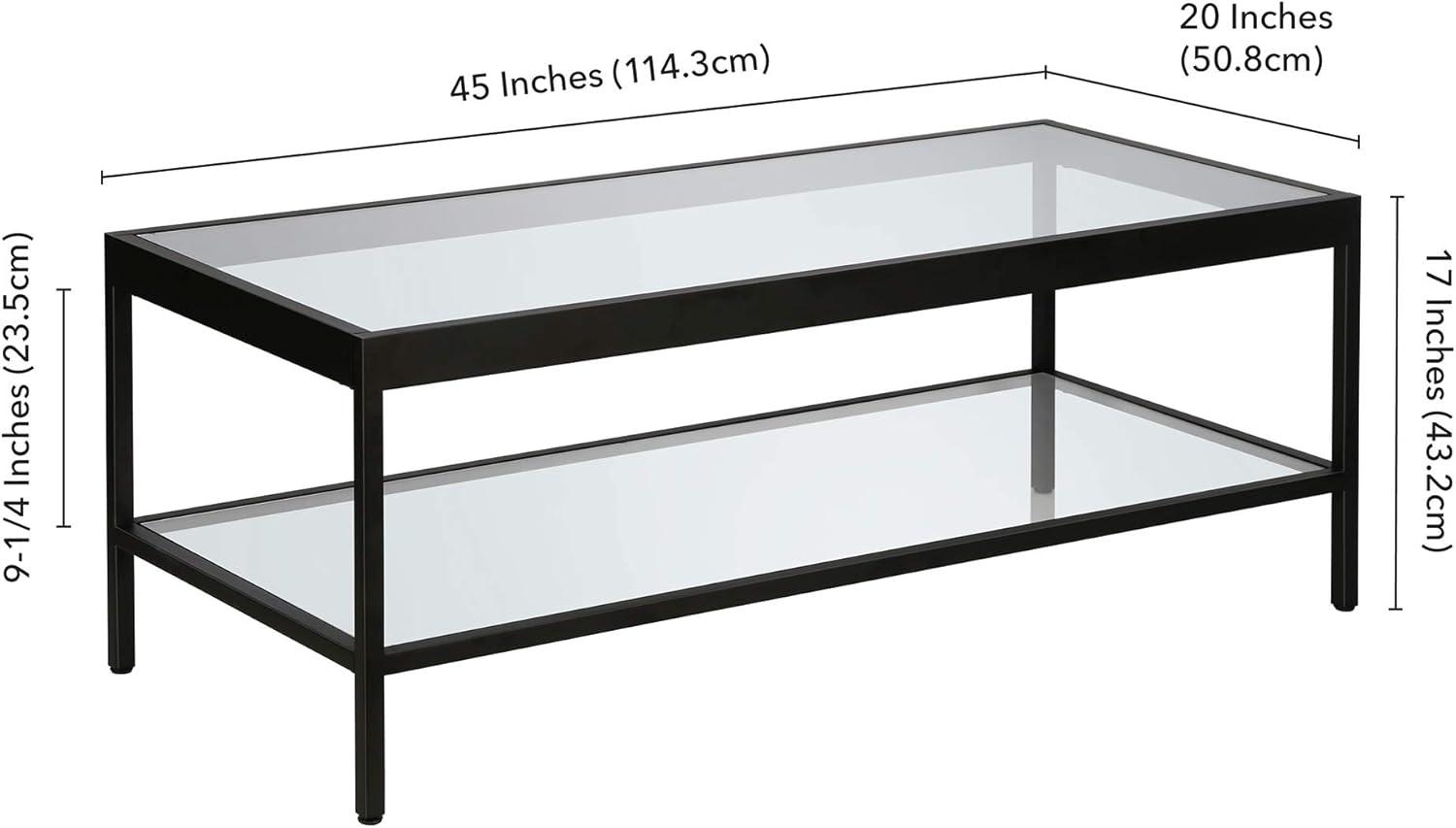 Evelyn&Zoe Alexis 45" Wide Rectangular Coffee Table, Blackened Bronze