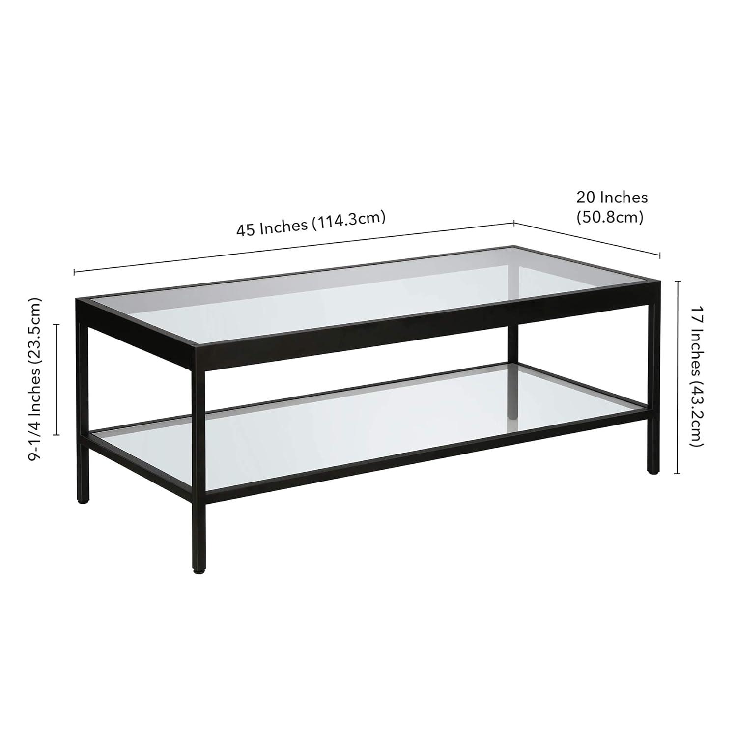 Evelyn&Zoe Alexis 45" Wide Rectangular Coffee Table, Blackened Bronze