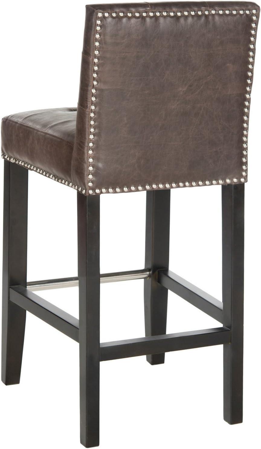 Thompson 23.9" Counter Stool with Silver Nail Heads - Clay - Safavieh