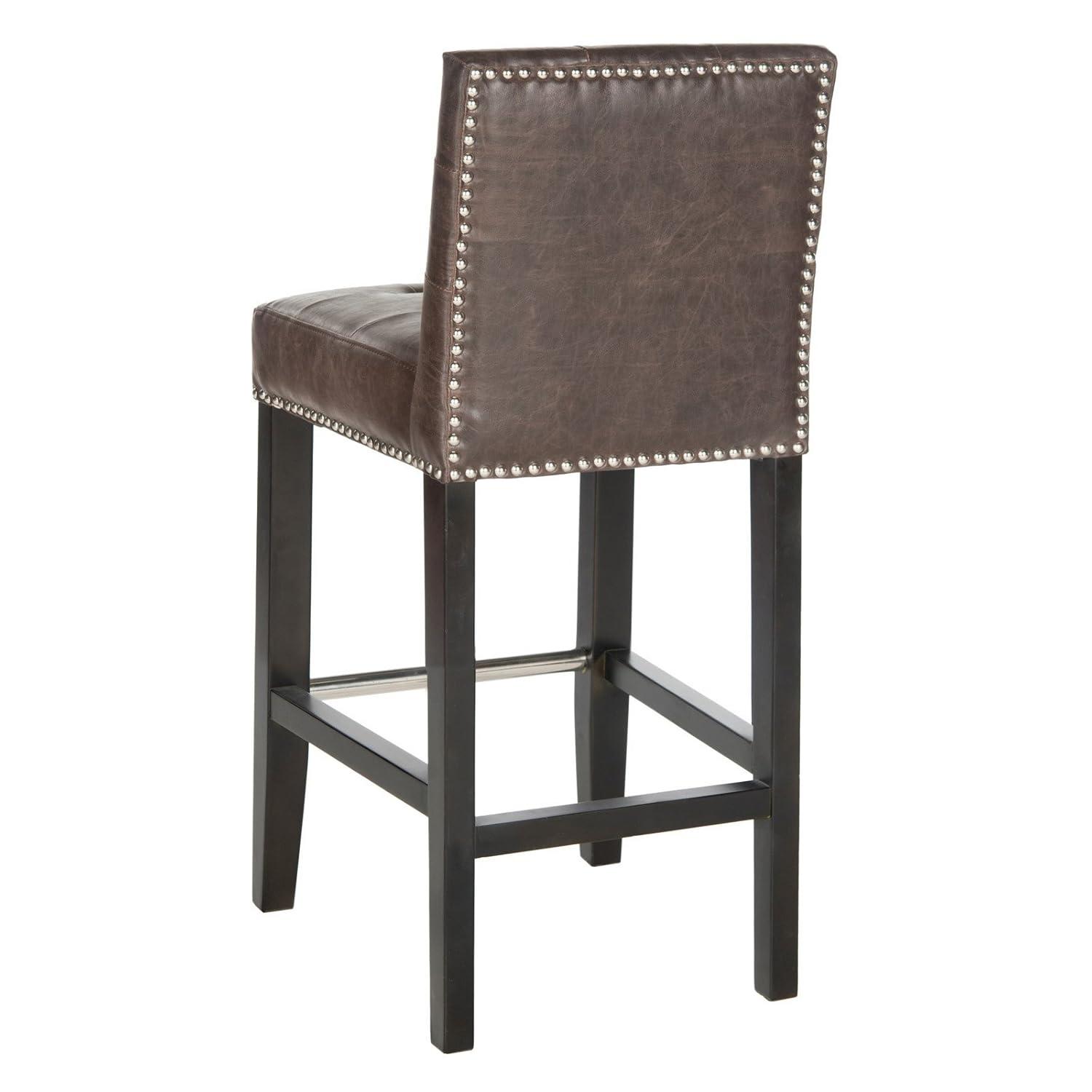 Thompson 23.9" Counter Stool with Silver Nail Heads - Clay - Safavieh