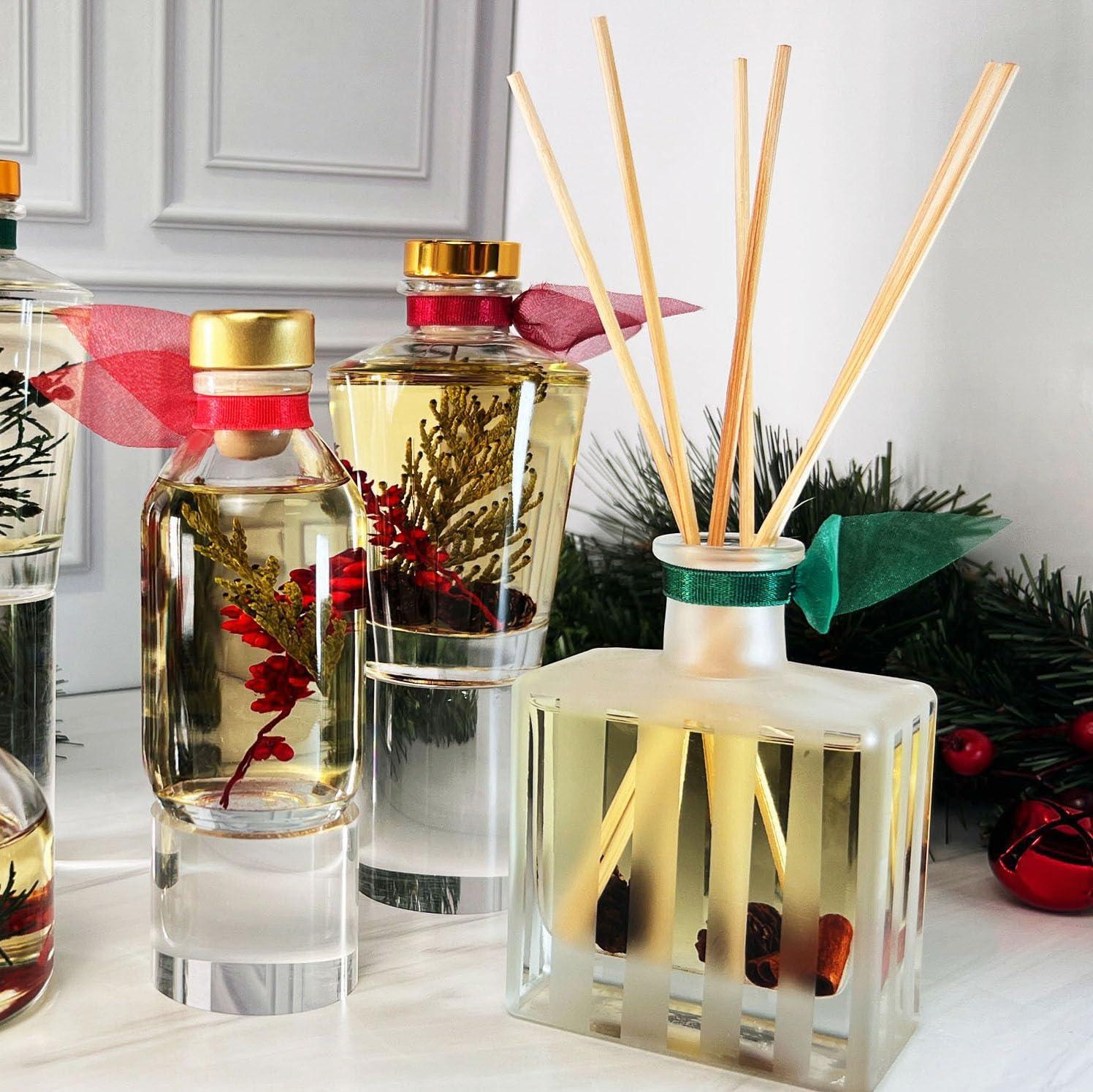 LOVSPA Bamboo Citrus Reed Diffuser Set Zesty White Lime & Crisp Bamboo - Tart Citrus Scent for The Kitchen or Bathroom - Makes a Great Gift for New Homeowners