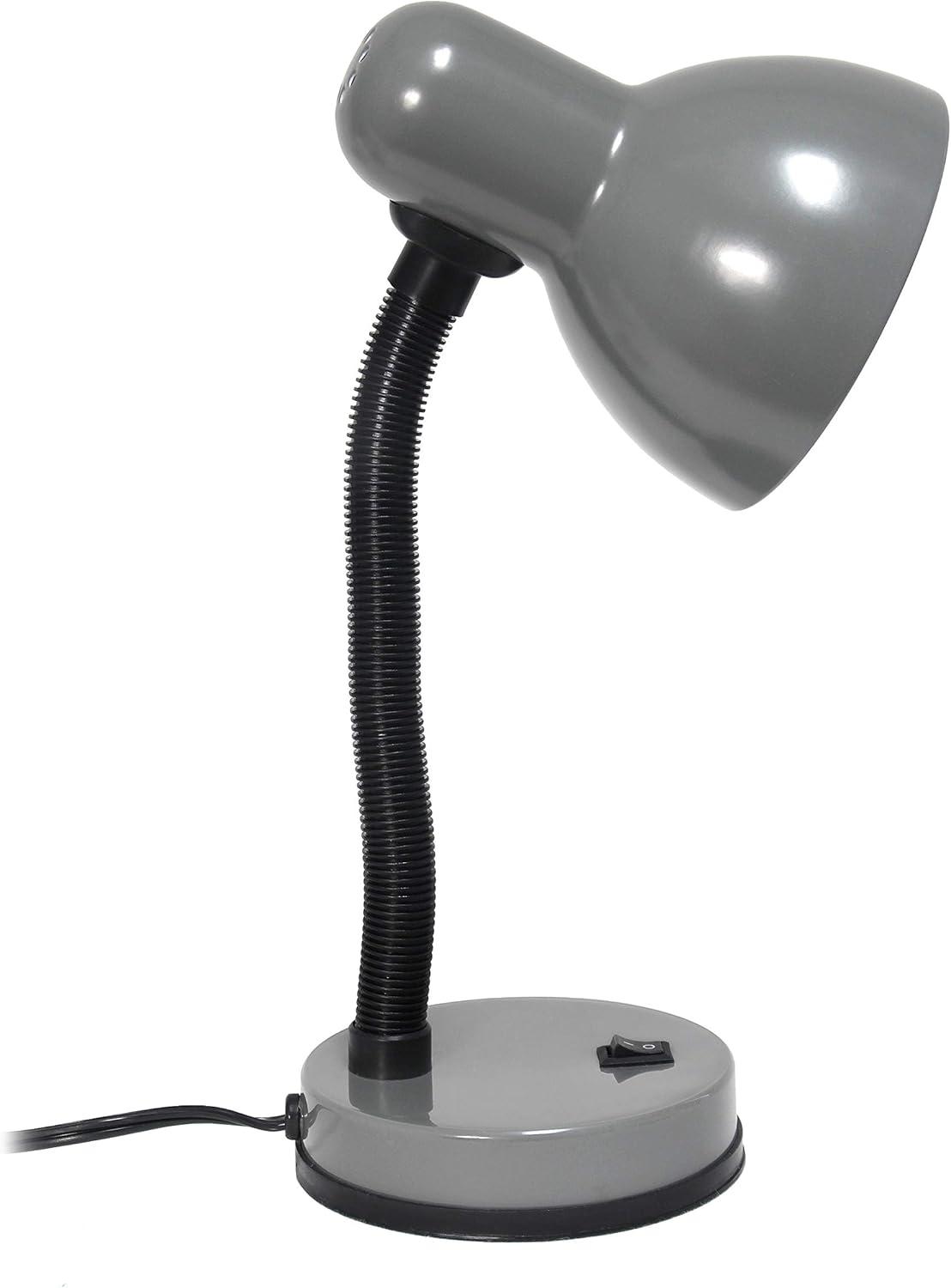 Basic Metal Desk Lamp with Flexible Hose Neck - Simple Designs