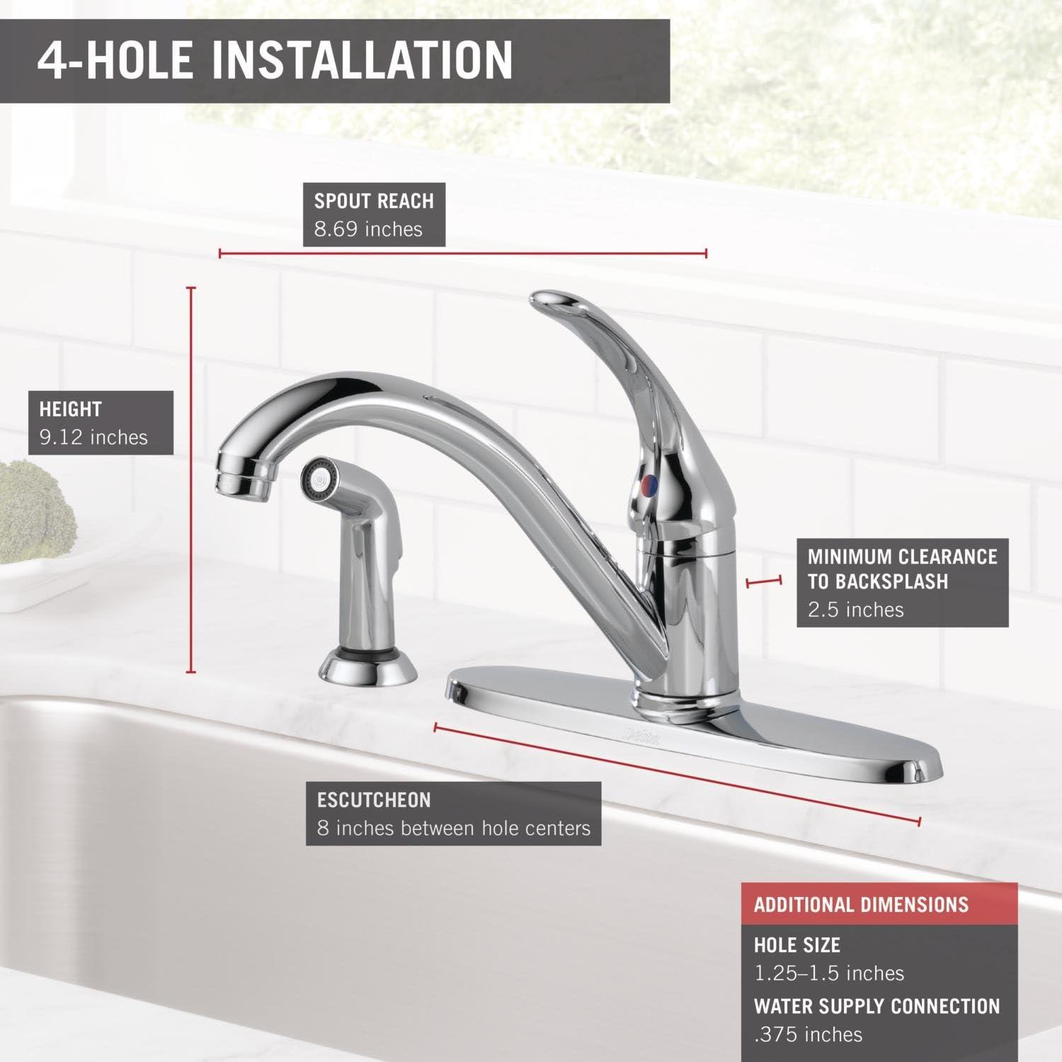 Core 100/300/400 Series Classic Single Handle Centerset Kitchen Faucet with Side Spray