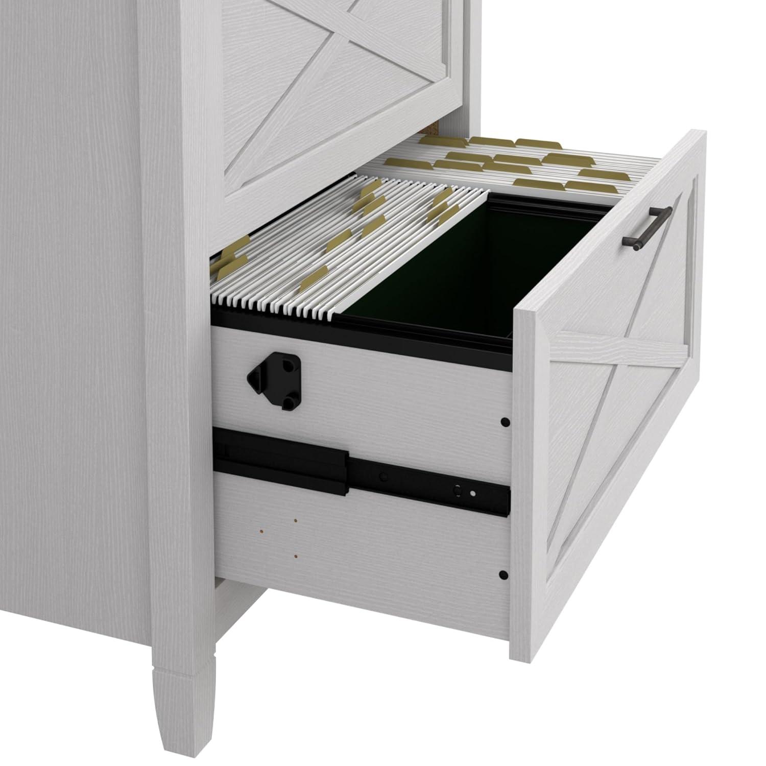 2 Drawer Key West File Cabinet Pure White Oak - Bush Furniture: Coastal Style, Aged Bronze Hardware