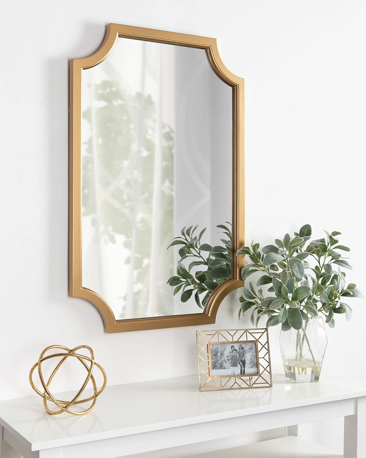 24" x 36" Hogan Framed Scallop Wall Mirror Gold - Kate and Laurel