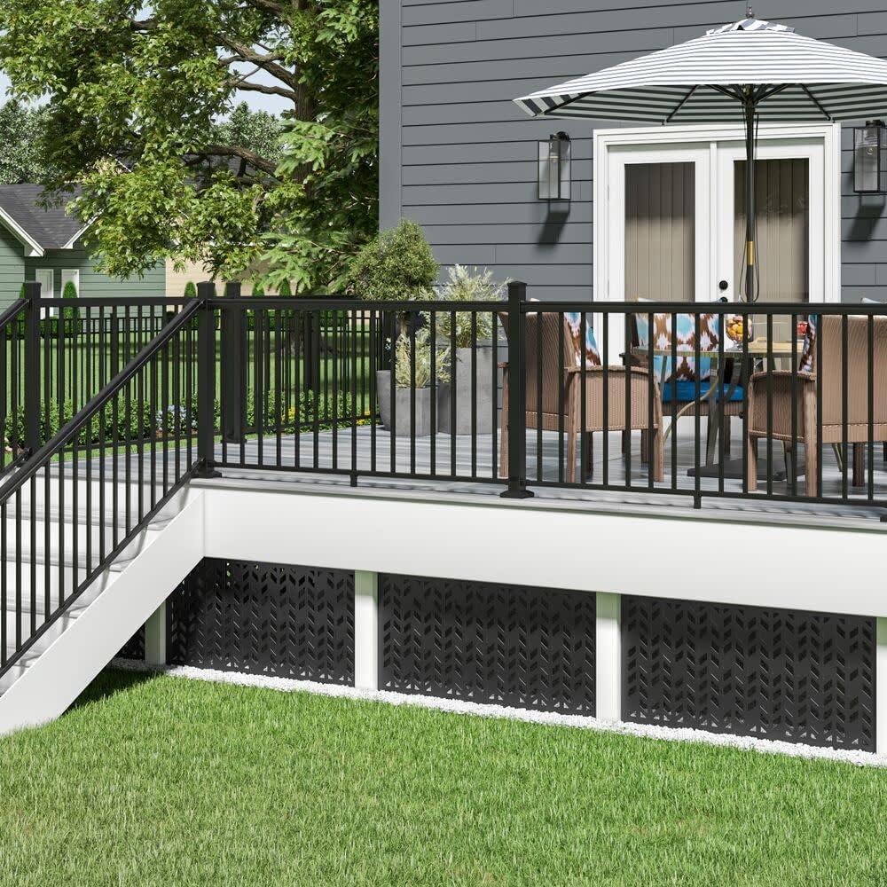 Barrette Outdoor Living 2 ft. x 4 ft. Aztek Black Decorative Screen Panel