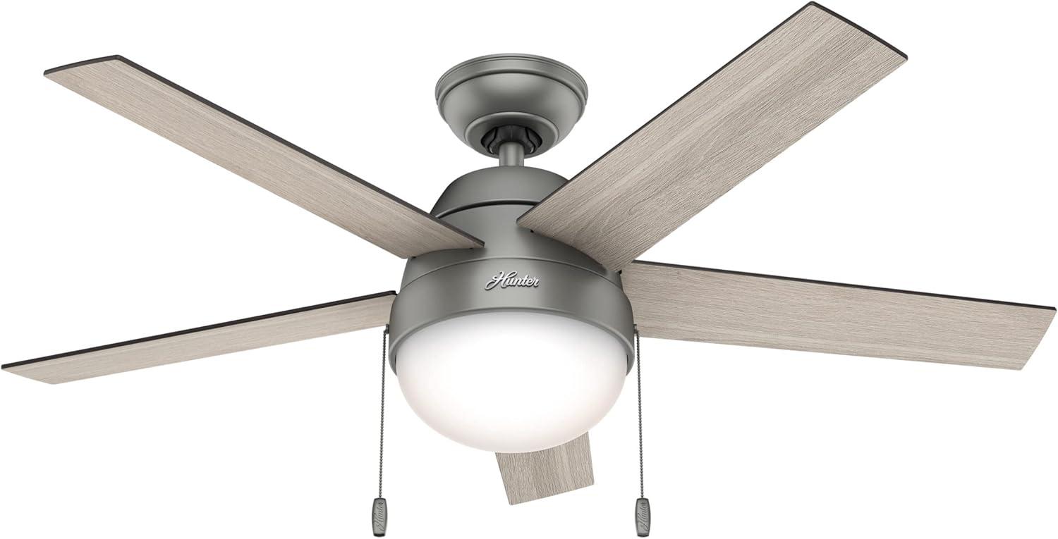 Hunter Fan 46" Anslee Standard Ceiling Fan with Pull Chain and Light Kit Included
