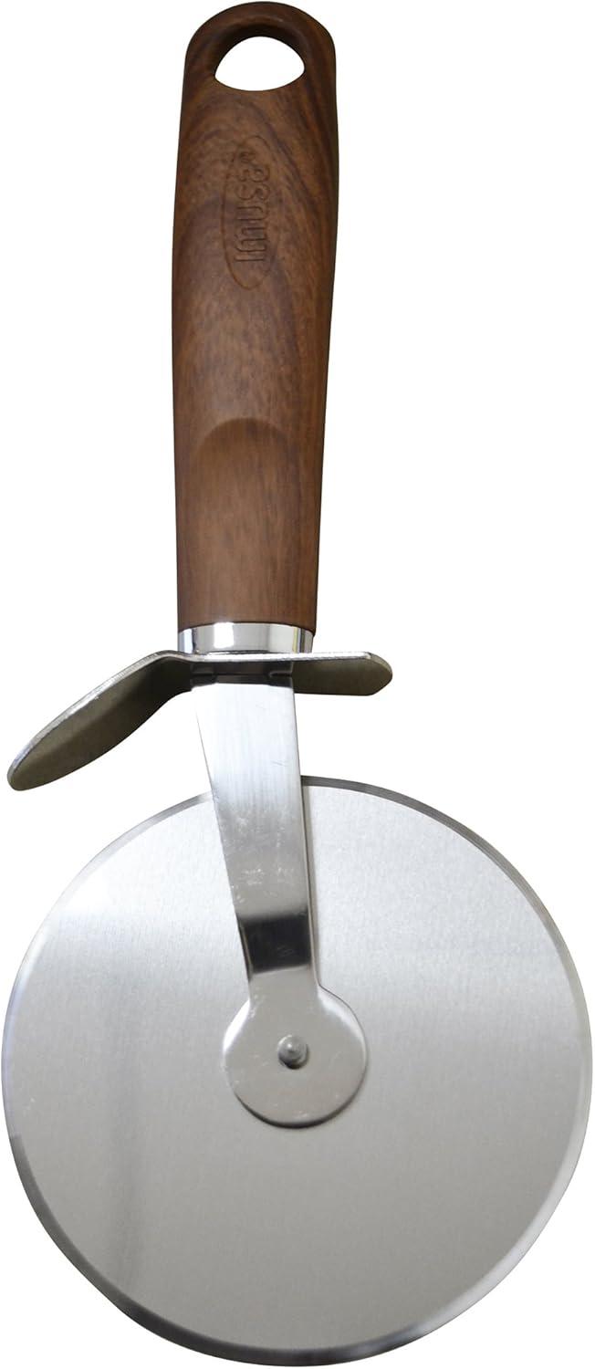 IMUSA 3.5" Stainless Steel Pizza Wheel with Wood Look Handle