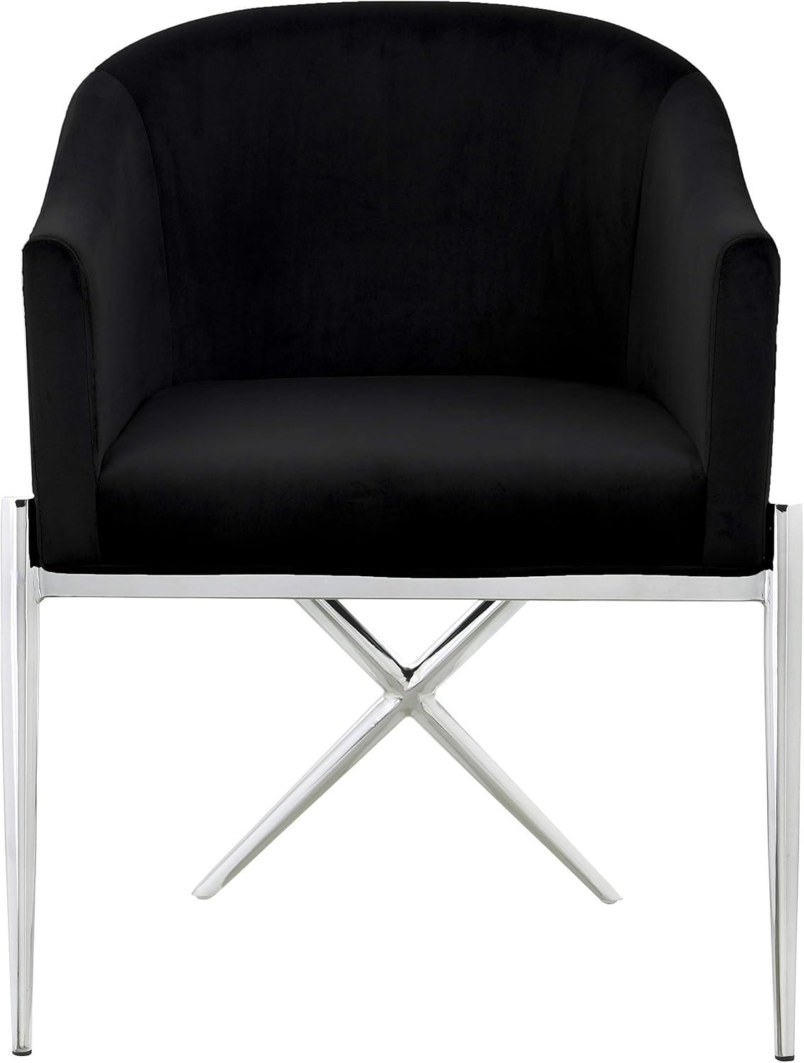 Meridian Furniture Xavier 19.5"H Velvet Dining Chair in Black