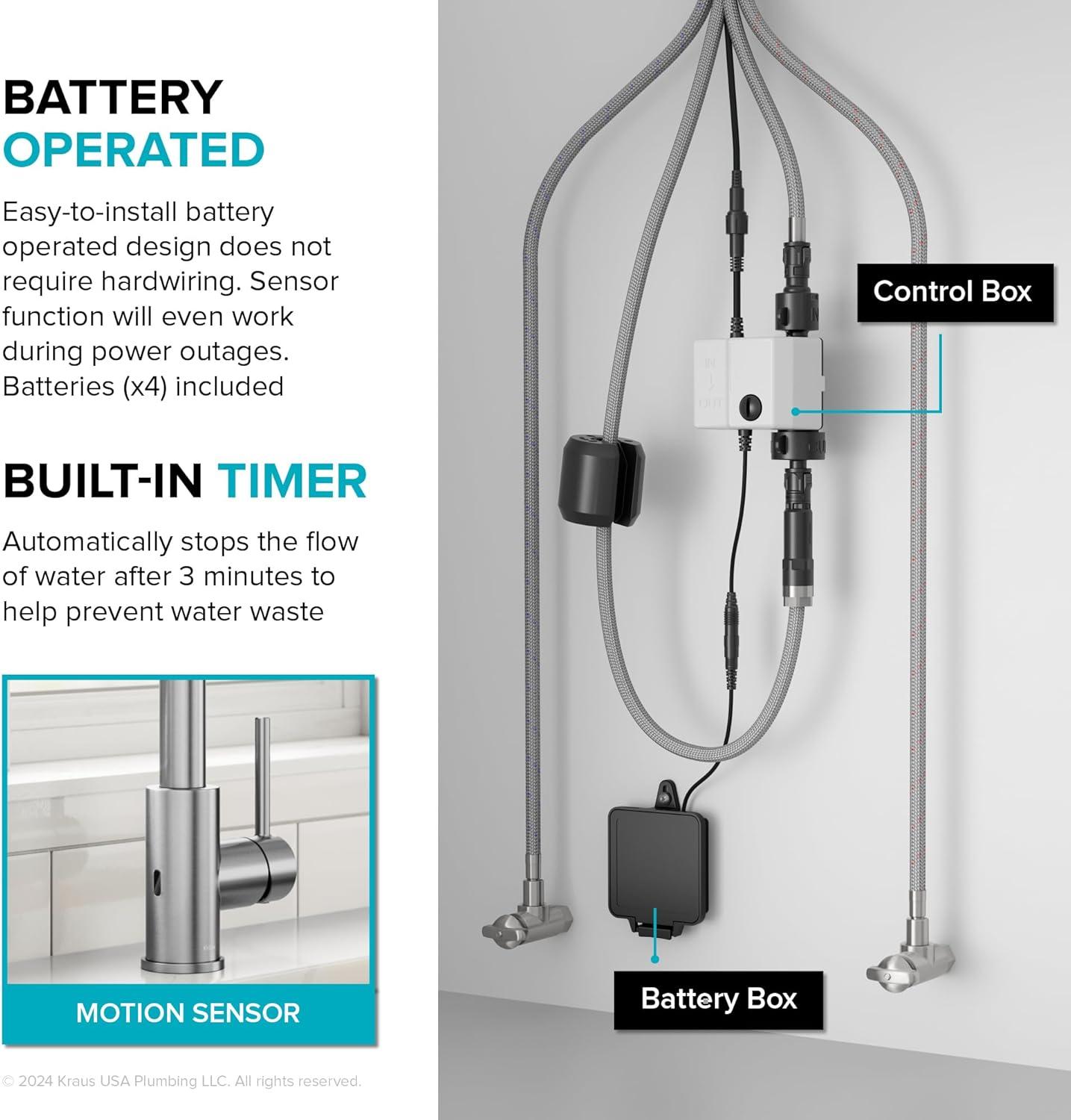 Kraus KSF-1616MB KRAUS Bolden Motion Sensor Single Handle Pull Down Touchless Kitchen Faucet