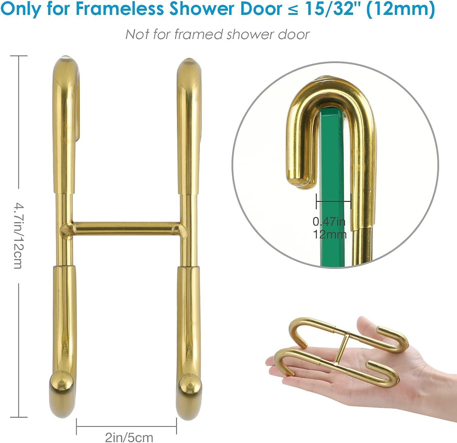 Gold Shower Door Hooks (2-Pack), Bathroom Hooks for Towel, Shower Door, Hanging Hooks, KZ-S-SHG-4 Gold