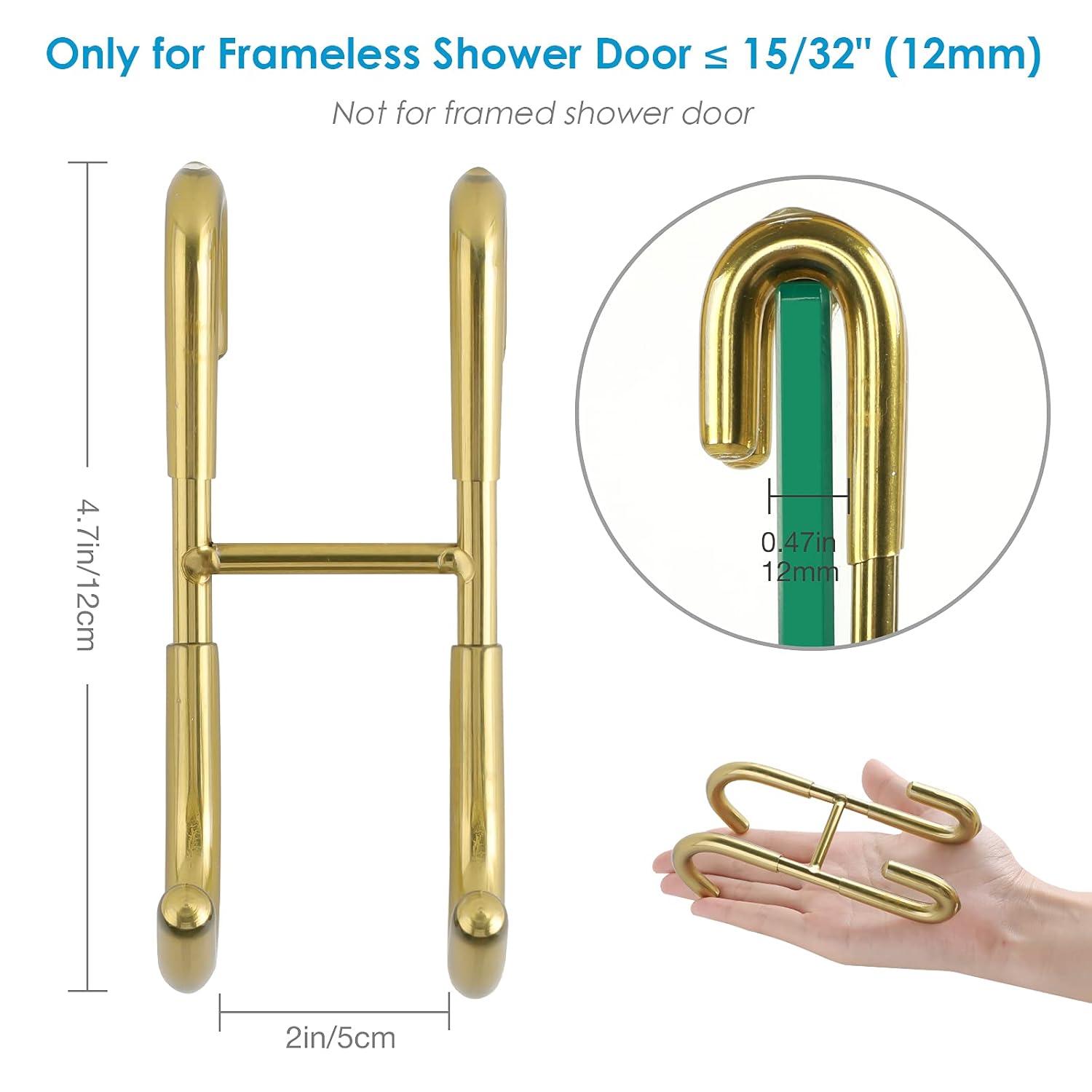 Gold Shower Door Hooks (2-Pack), Bathroom Hooks for Towel, Shower Door, Hanging Hooks, KZ-S-SHG-4 Gold