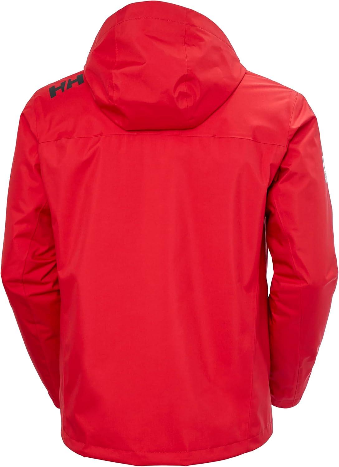 Large Red Waterproof Hooded Polyester Fleece Rain Jacket