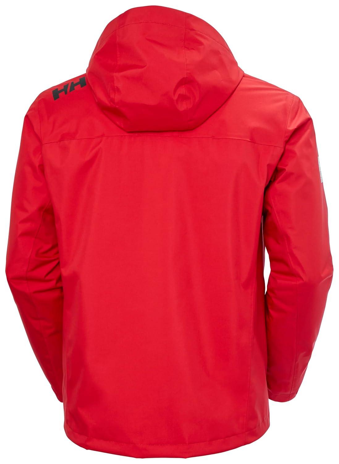 Large Red Waterproof Hooded Polyester Fleece Rain Jacket