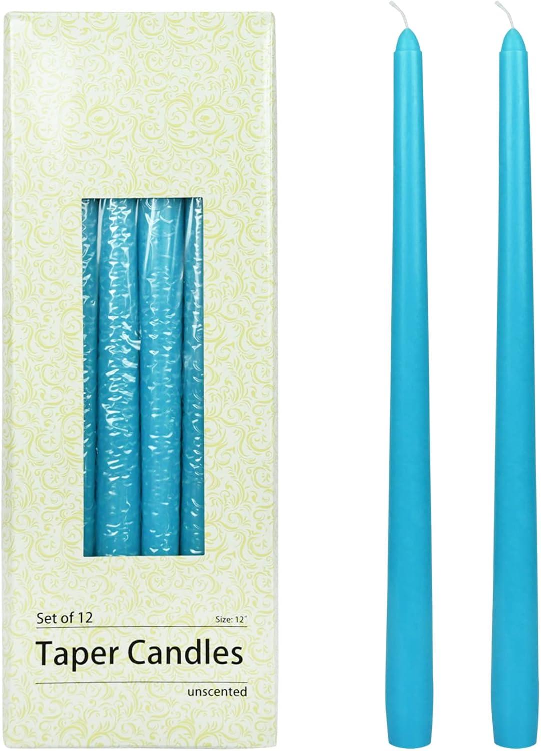 Lavender Green Scented 12-Inch Taper Candles Set