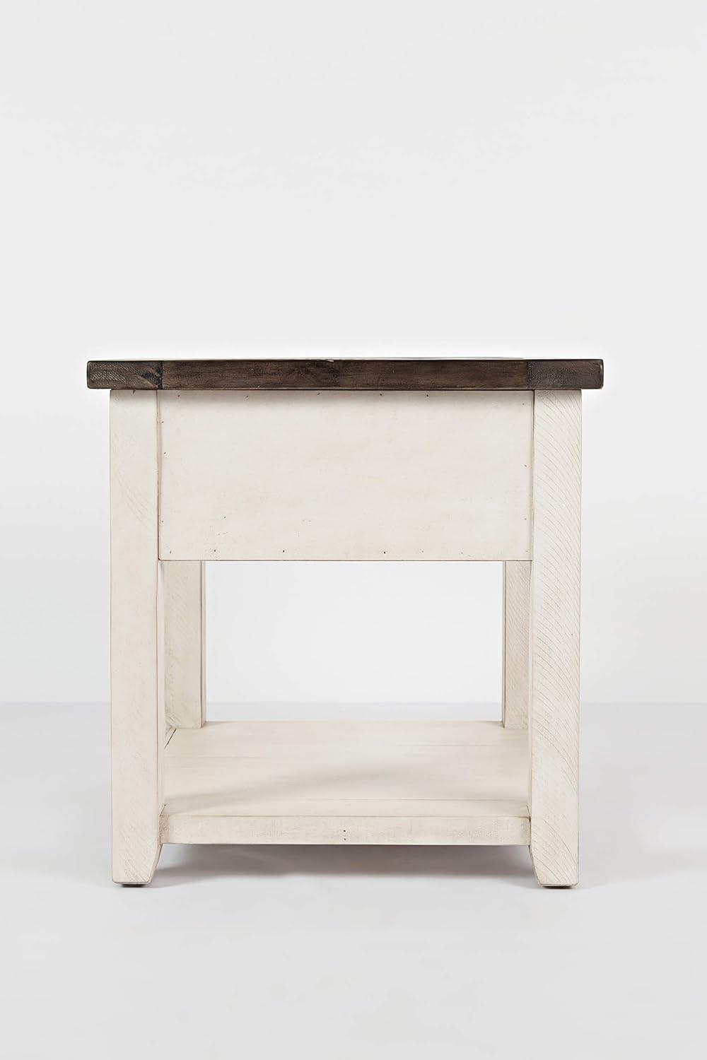 Jofran,Madison County Rustic Reclaimed Pine Farmhouse End Table