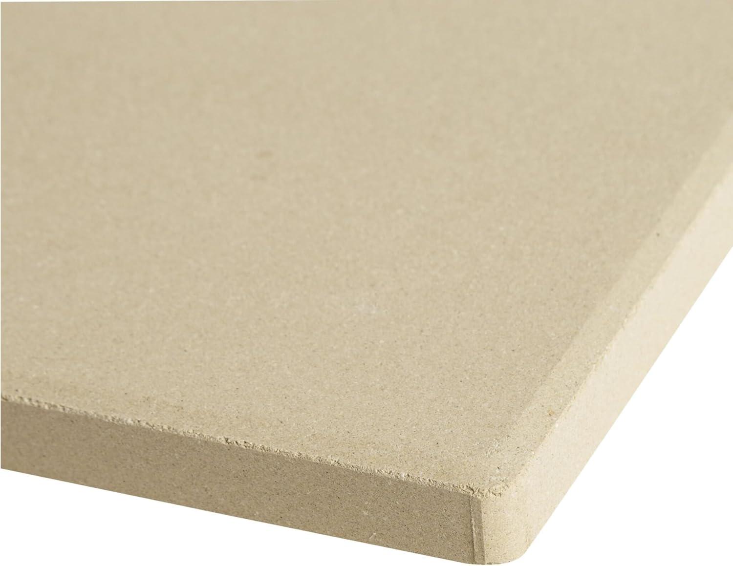 Beige Rectangular Ceramic Pizza Stone for Oven and Grill, 14x16-Inch