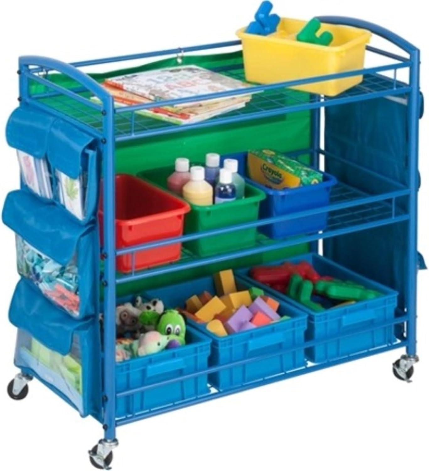 Zoomie Kids Harriotte 3 Compartment Metal Teaching Cart