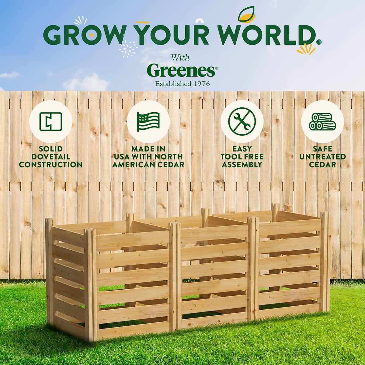 Solid Wood Outdoor Stationary Composter