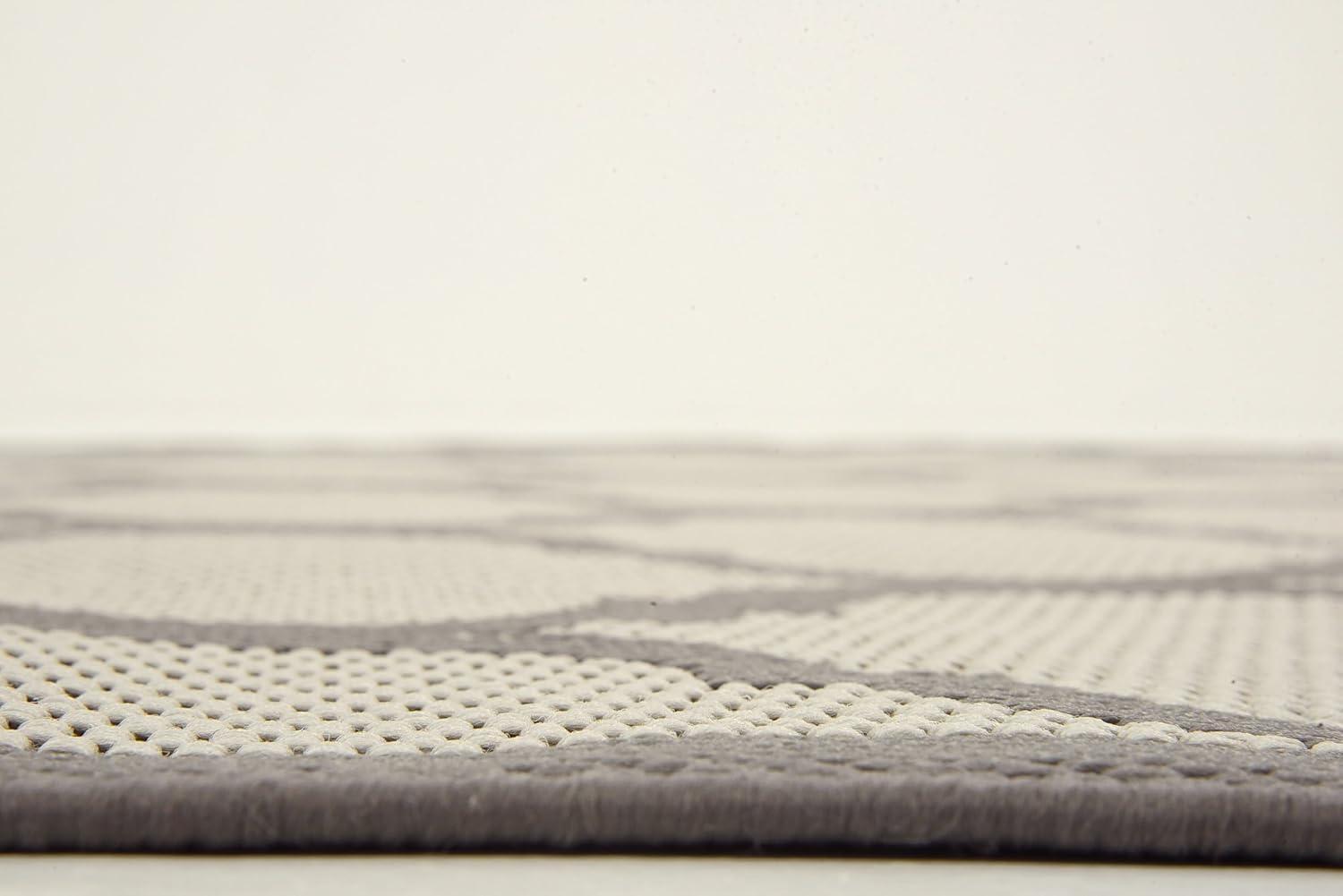 Unique Loom 6' 1 x 6' 1 Square Gray Outdoor Trellis Moroccan Area Rug