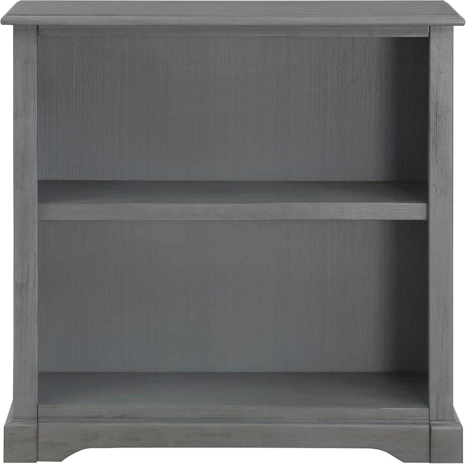 Country Meadows 2-Shelf Engineered Wood Bookcase in Plantation Gray