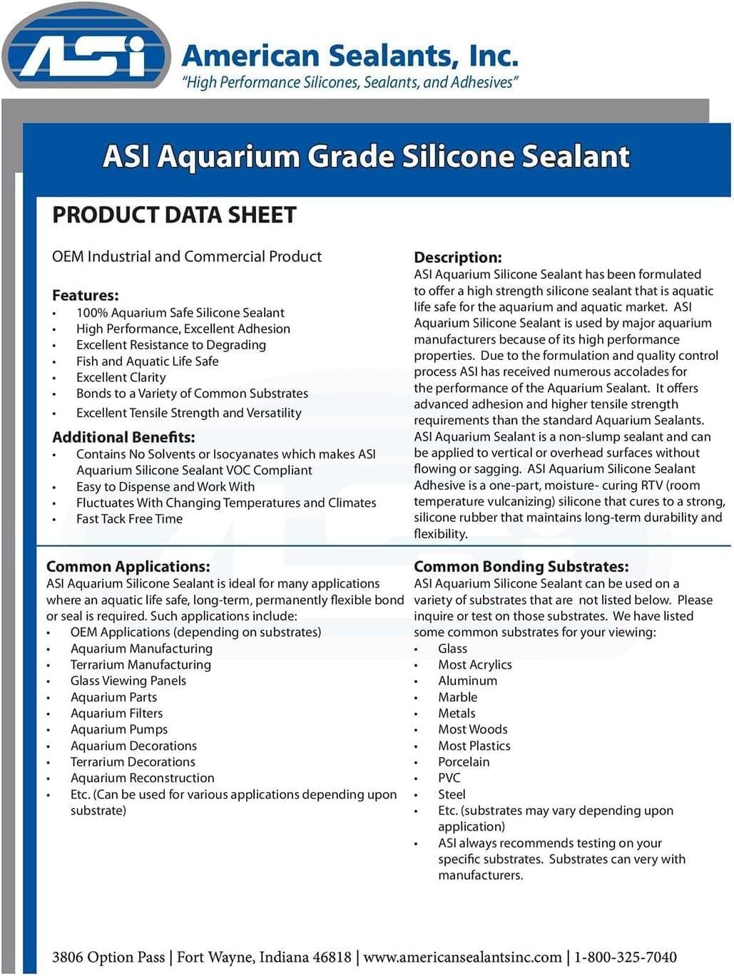 Black Aquarium Silicone Sealant - 10.2 Fluid oz Cartridge