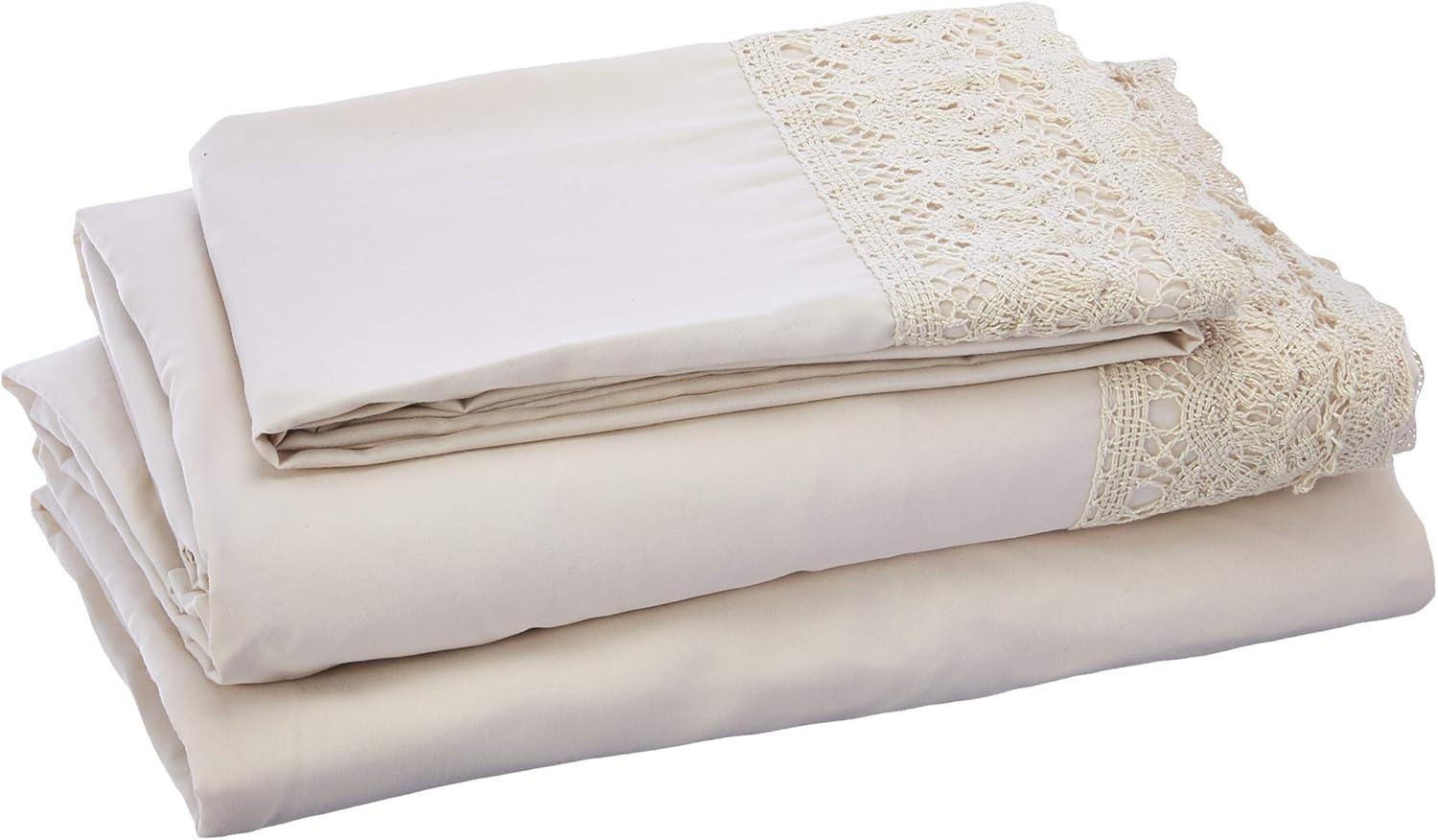 Modern Threads Modern Threads Yate Soft Microfiber Crochet Lace Sheets - Luxurious Microfiber Bed Sheets - Includes Flat Sheet, Fitted Sheet with Deep Pockets, & Pillowcases