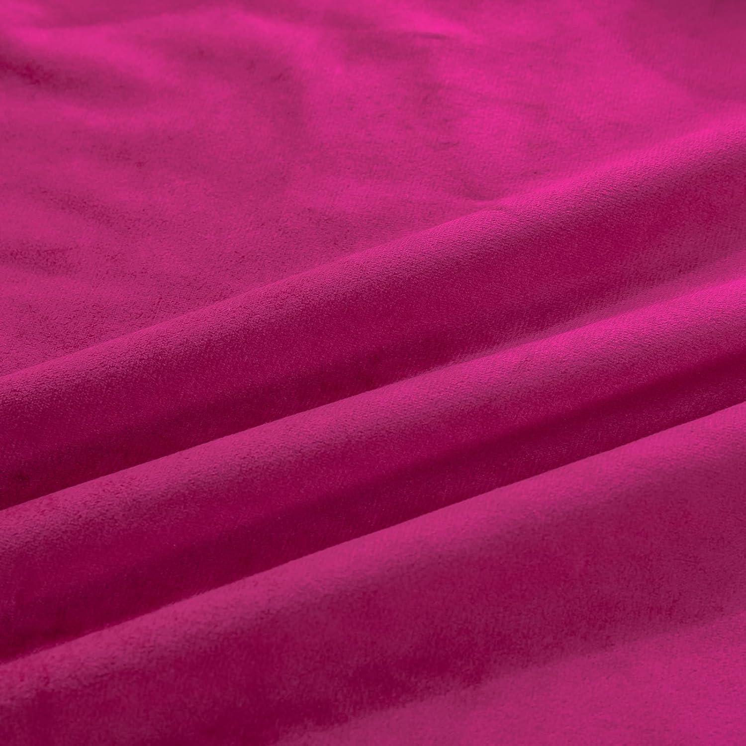 RainRoad Hot Pink Throw Pillows Covers Set of 2 Soft Velvet Decorative Pillow Covers 18x18 Inch for Couch Bed(Hot Pink, 18" x 18"(Pack of 2))