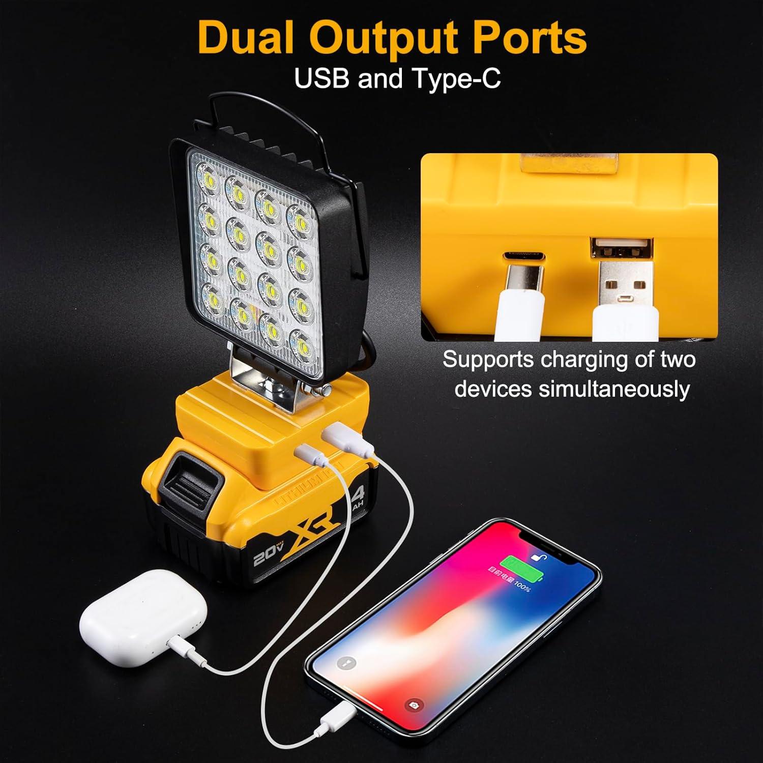 AnTom LED Work Light , 48W 4800LM LED Flood Light for Outdoor and Job Site Lighting- Dimmable Design