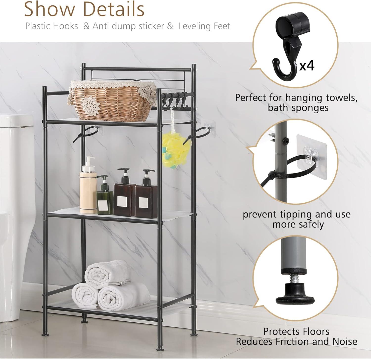 Black Adjustable 4-Tier Metal Wire Storage Shelf