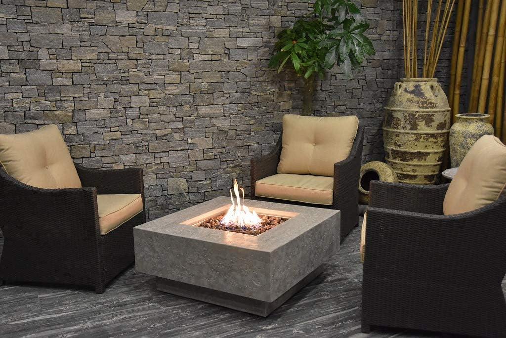 Manhattan 36" Light Gray Concrete Gas Fire Pit Table